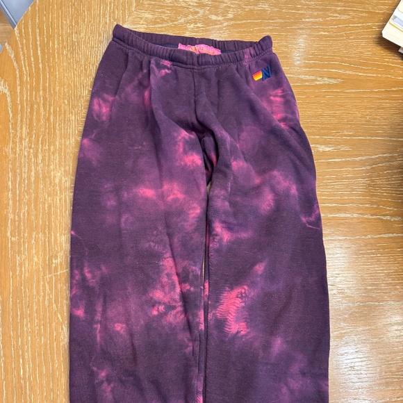 Aviator Nation Pants - Aviator Nation Tie Dyed Bolt Classic Sweatpants, Size XS